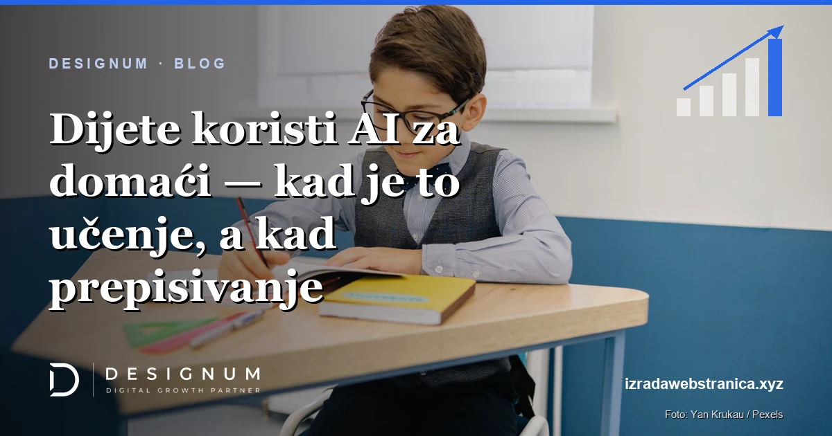 Dijete koristi AI za domaći — kad je to učenje, a kad prepisivanje